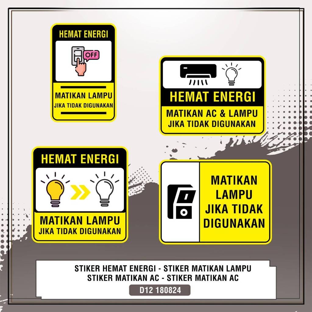 Jual STIKER HEMAT ENERGI STIKER MATIKAN LAMPU STIKER MATIKAN AC