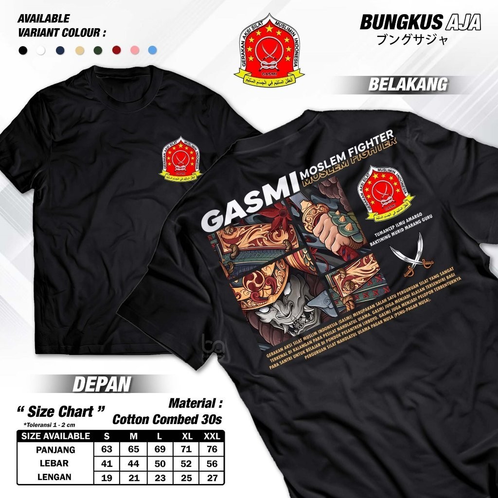 Jual Kaos Pagar Nusa Gasmi Moslem Fighter Baju Perguruan Pencak Silat