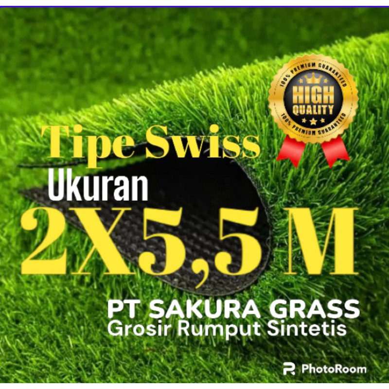 Jual Grosir Rumput Sintetis Ukuran X Meter Tipe Swiss Premium Tebal