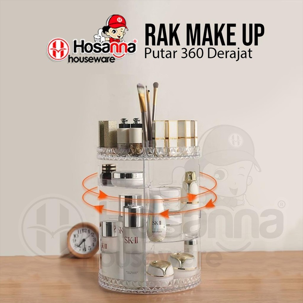 Jual Rak Kosmetik Putar Akrilik 360 Derajat Rak Makeup Acrylic