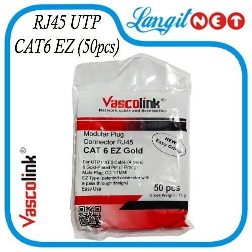 Jual Connector Vascolink Gold Ez Rj Cat Isi Anti Gagal Shopee