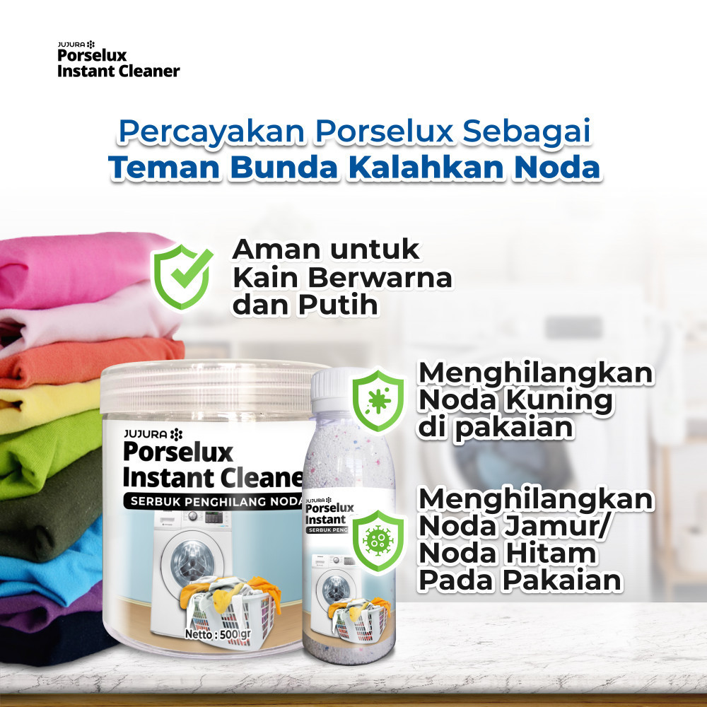 Jual Porselux Serbuk Pembersih Noda Membandel Noda Jamur Pakaian Kerah