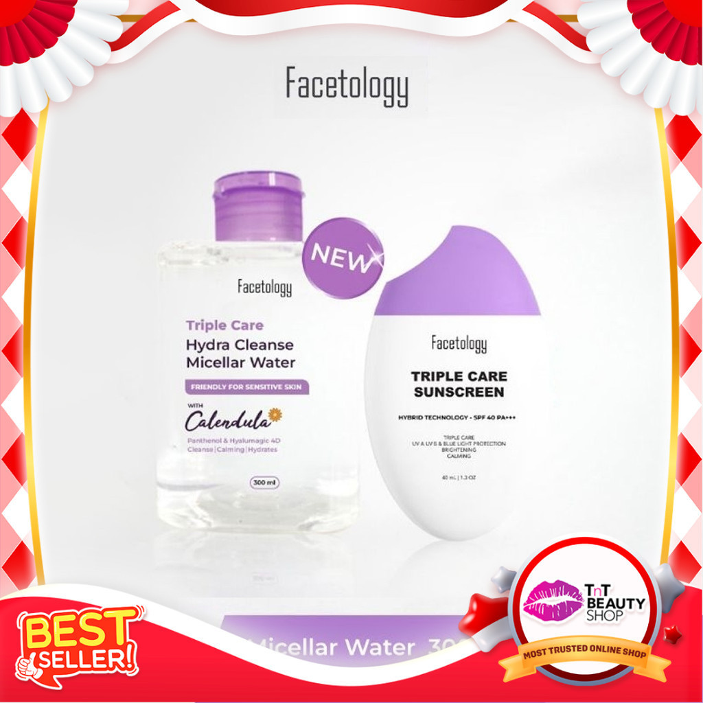 Jual Bundling Facetology Triple Care Hydra Cleanse Micellar Water