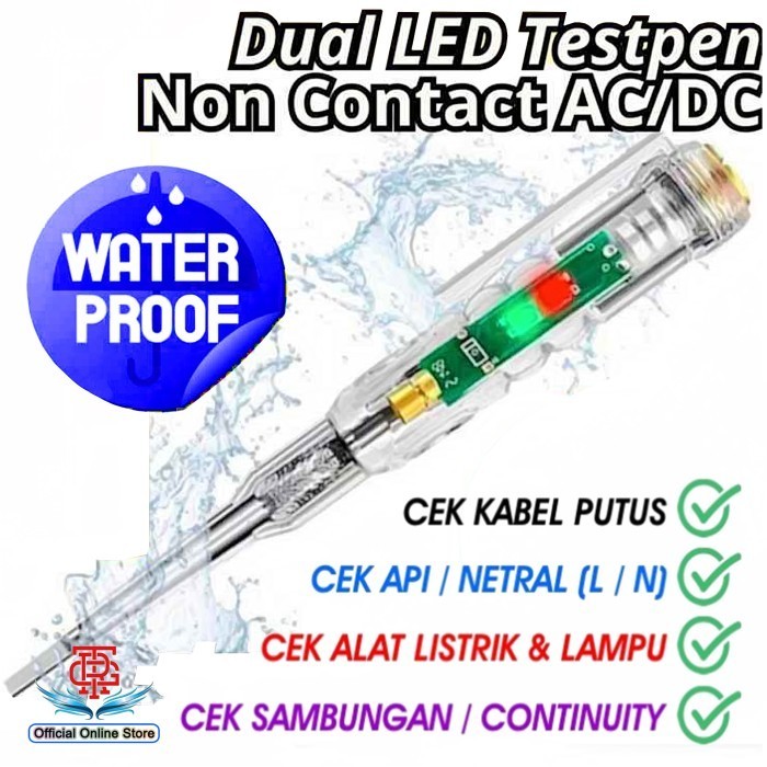 Jual Obeng Tespen Testpen Test Pen Tes Pen 2 Dual LED Alat Deteksi Cek