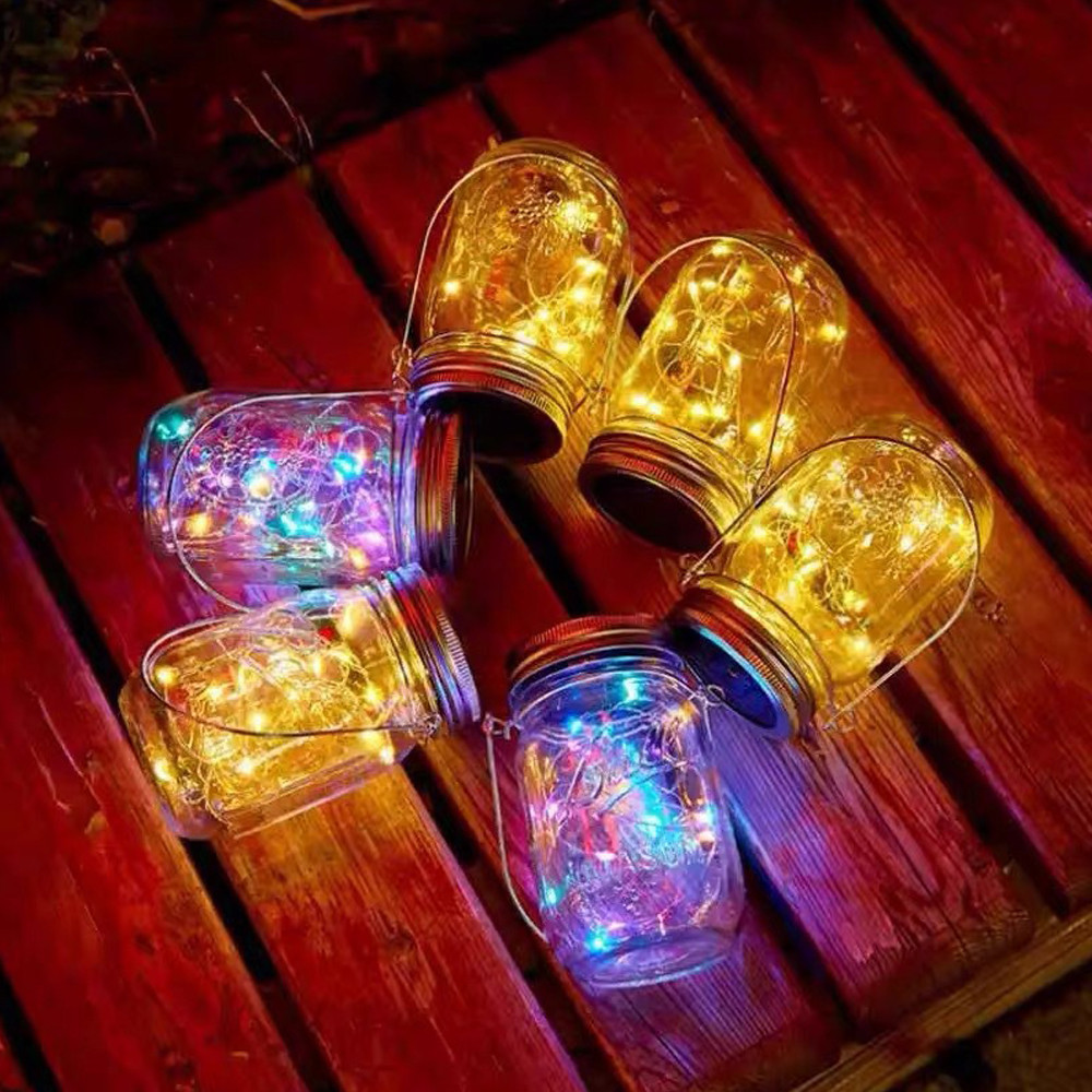 Jual Solar Power Mason Jar Lid Lights M M Led Waterproof Fairy Light