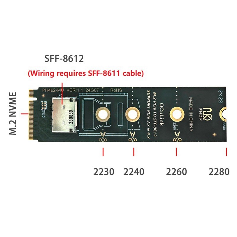 Jual M Nvme Pcie To Oculink Female Dock Sff Adapter M Mkey