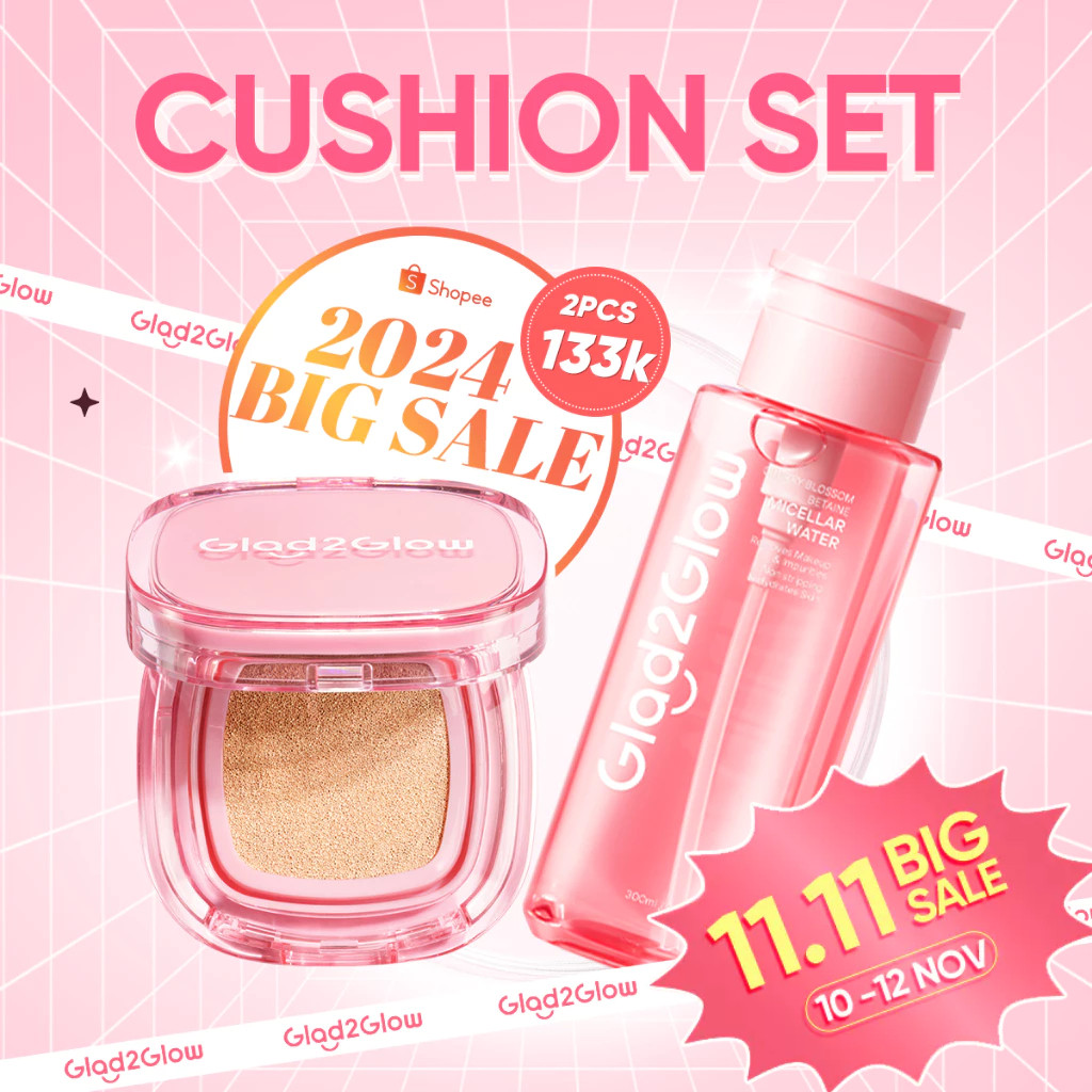 Jual Pre Order Glad2Glow Paket 2pcs Set Cushion And Cherry Blossom