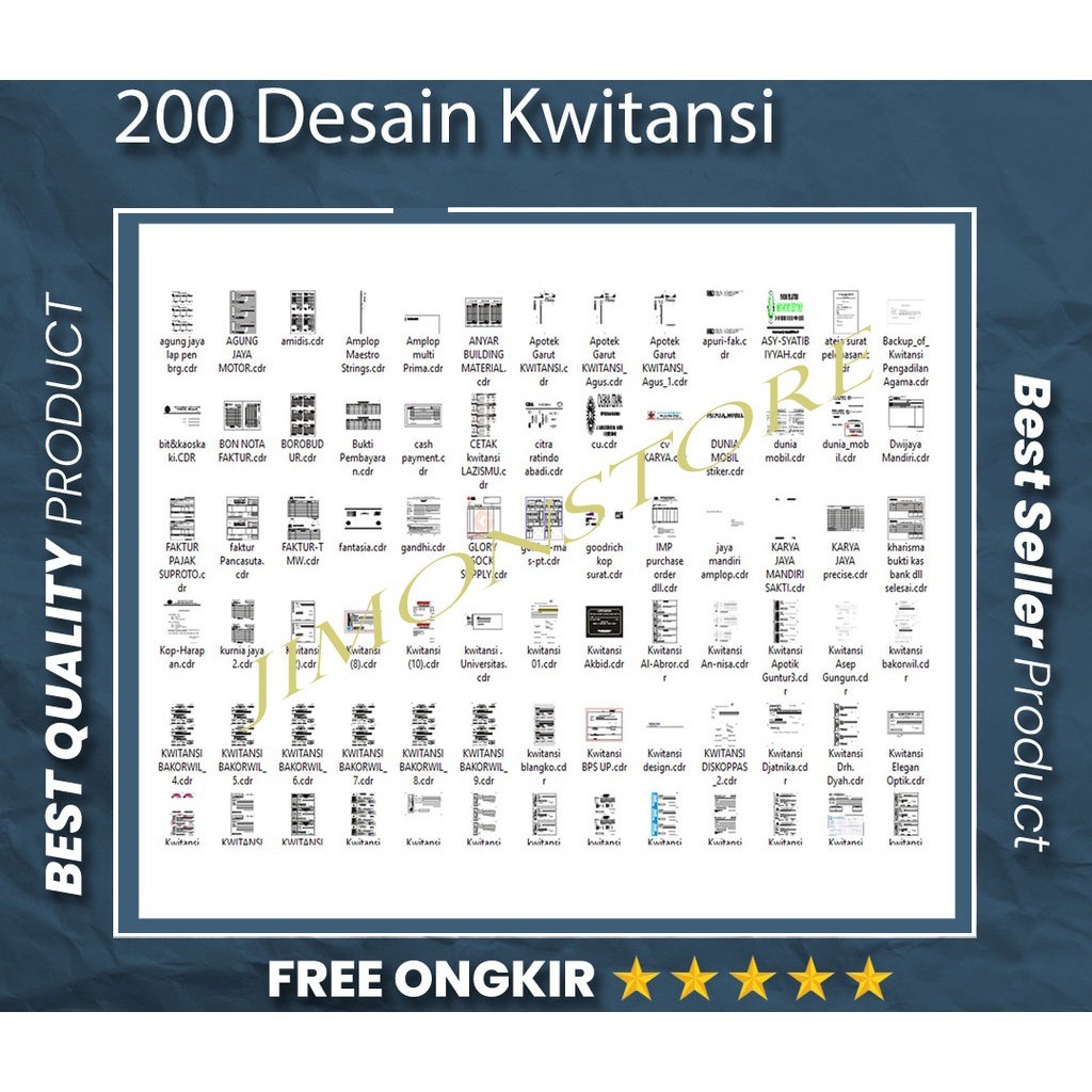 Jual Paket 200 Template File Desain Kwitansi Nota Faktur Resep Surat