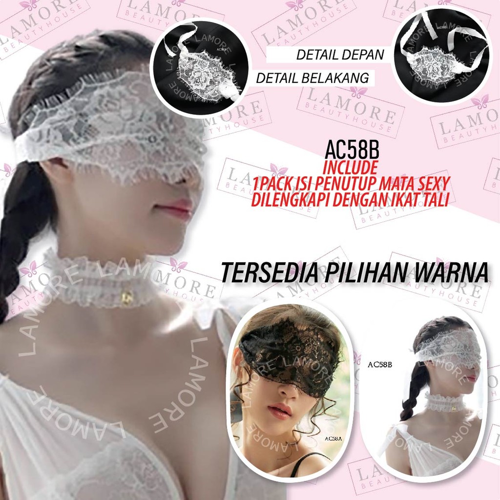Jual Topeng Lingerie Putih Penutup Mata Renda Full Sexy Lace Wanita
