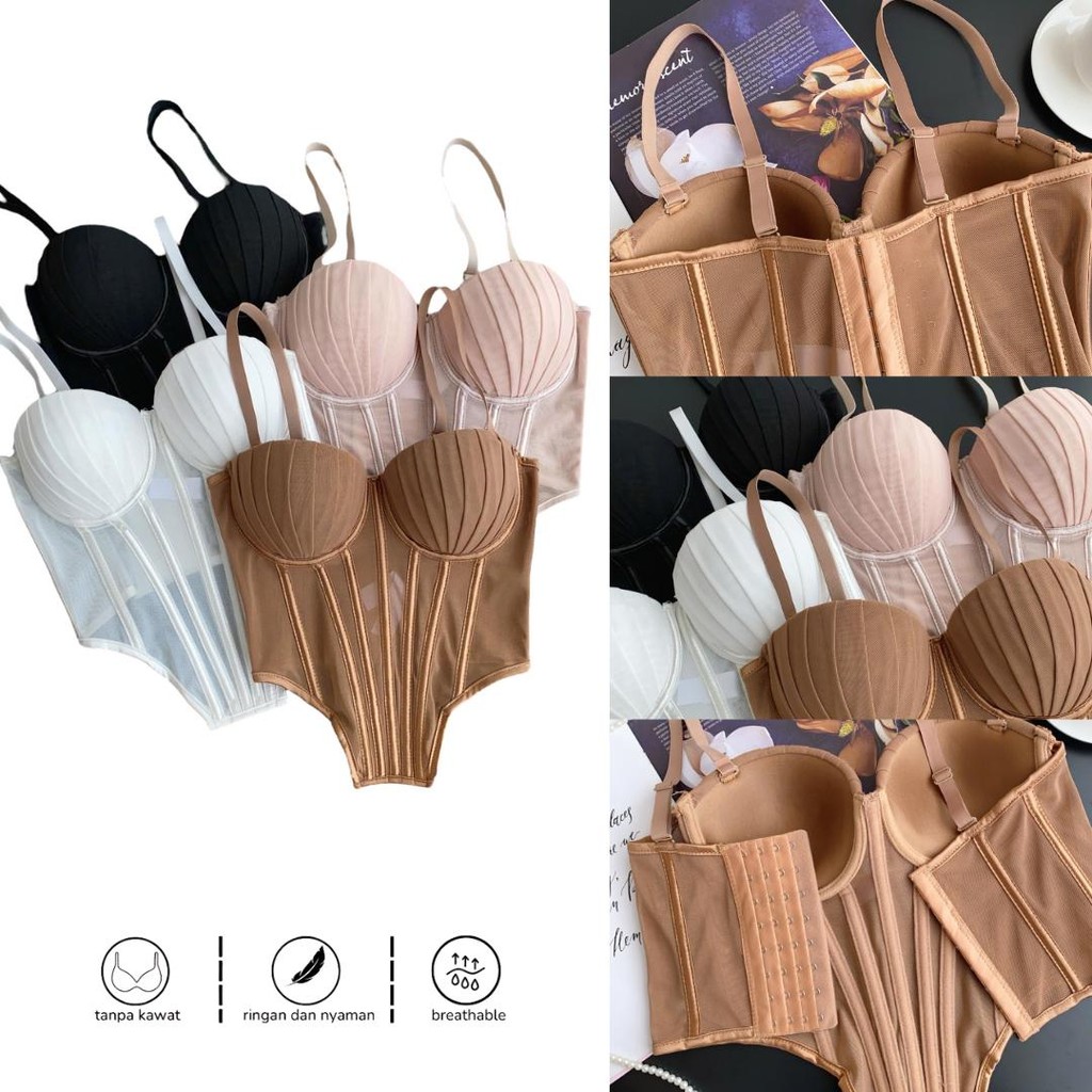 Jual Bustier Top Sexy Corset Bra Wanita Lingerie Bustier Set Sexy