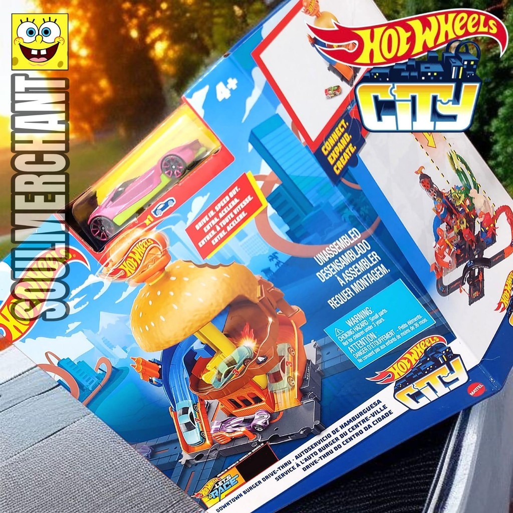 Jual Hot Wheels City Track Downtown Burger Drive Thru Playset Original
