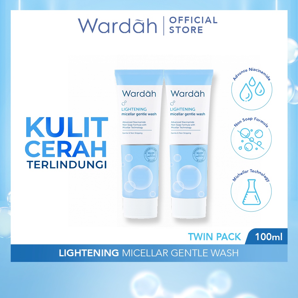 Jual Wardah Lightening Micellar Gentle Wash Ml Twinpack Facial