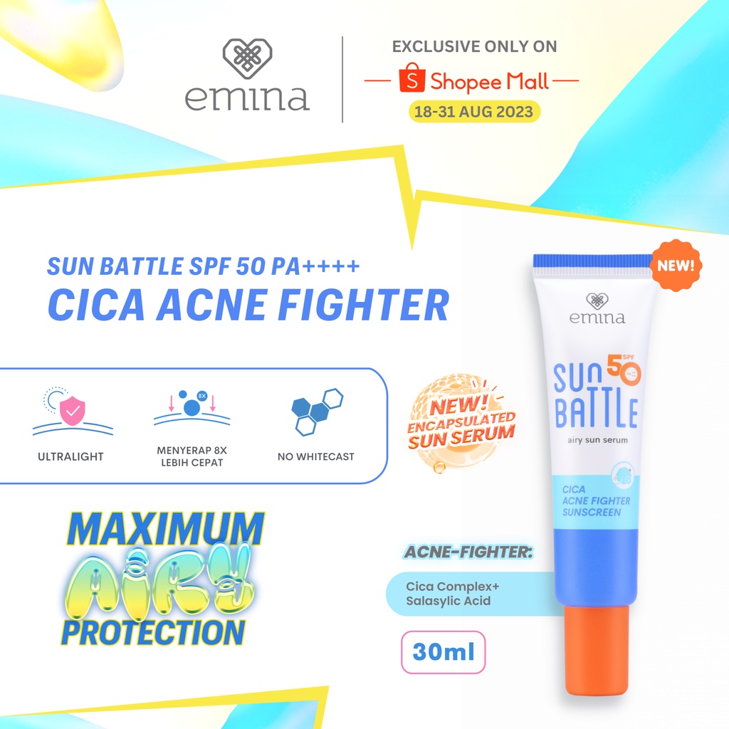 Jual Emina Max Airy Protection Duo Sun Battle Spf Pa Paket