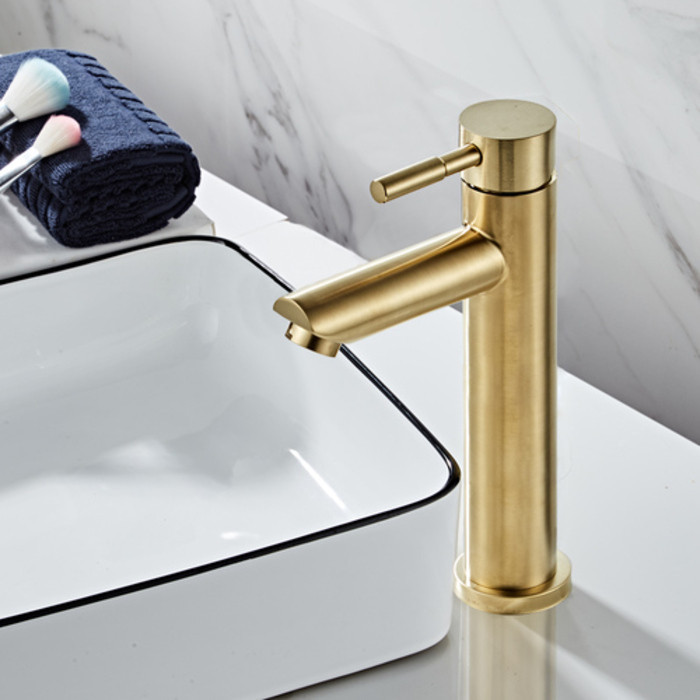 Jual Solid Brass Bathroom Basin Faucet Cold And Hot Water Mixer Sink Satu Handle Deck Mounted