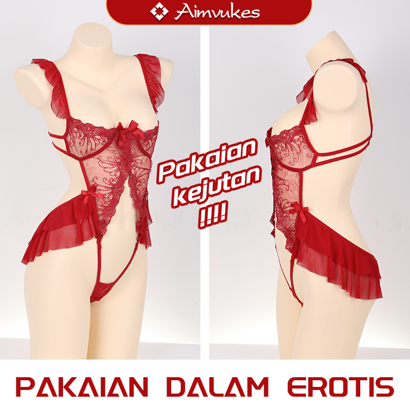 Jual AIMVUKES Lingerie Sexy Transparan Hot Open Jumpsuit Menggoda Baju