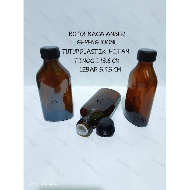 Jual Botol Kaca Amber Gepeng Ml Botol Coklat Ml Gepeng Tutup