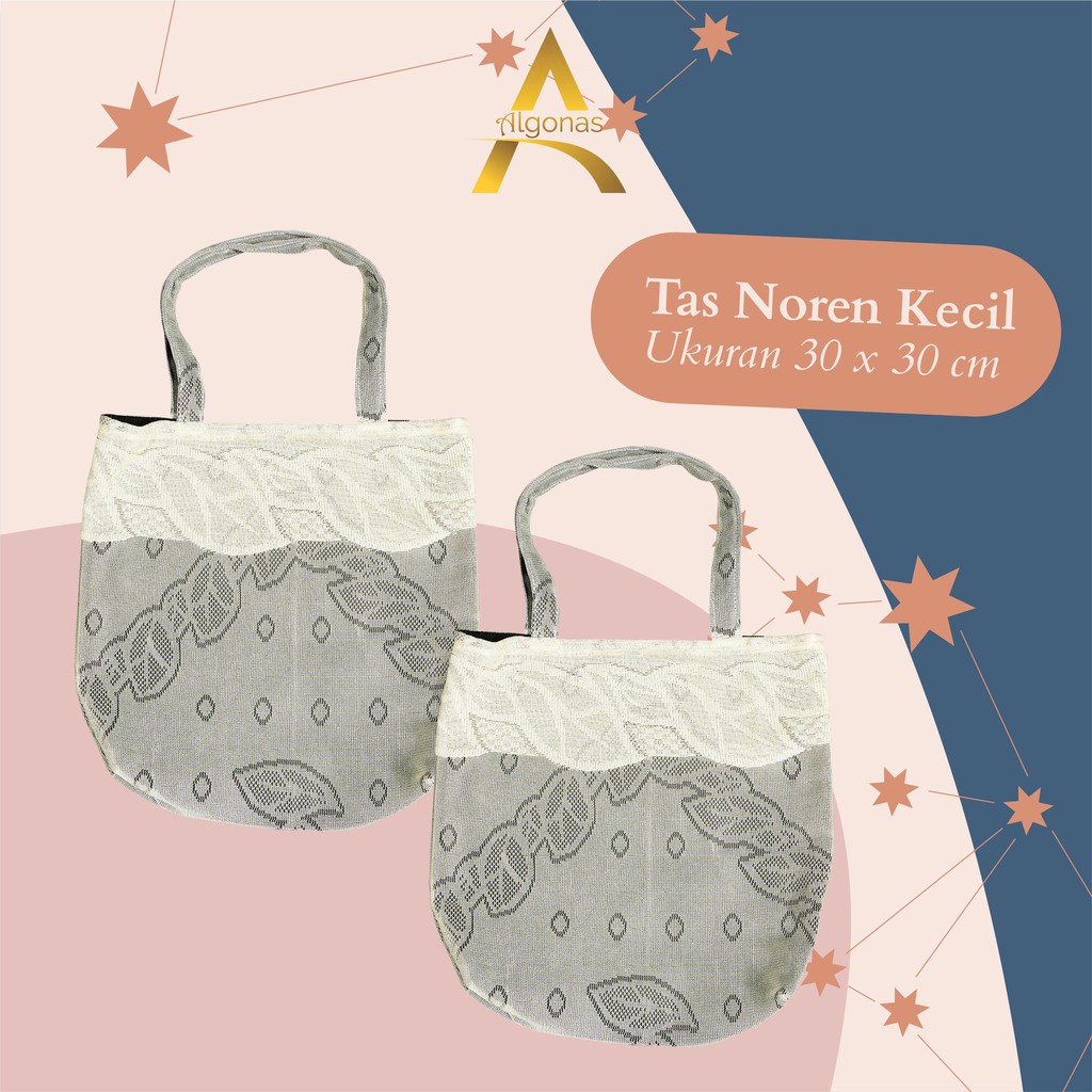 Tas Belanja Noren Kecil Ecobag Warna Abu Ukuran 30x30cm