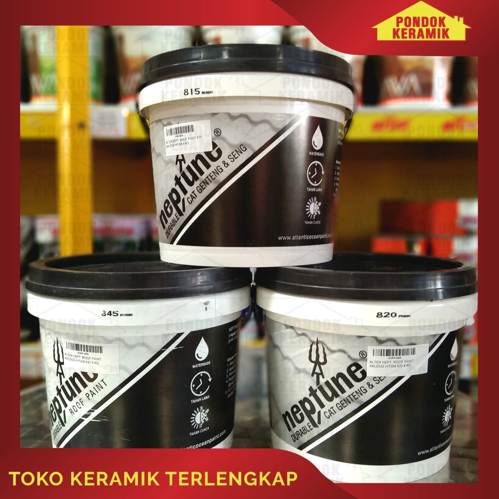 CAT GENTENG DAN SENG ALTEX NEPTUNE ROOF PAINT KALENG HITAM 4KG