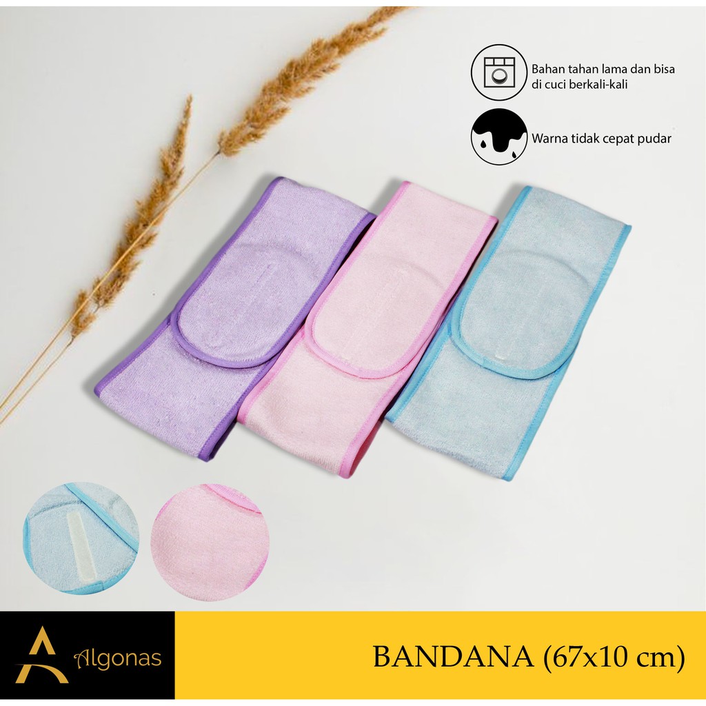 Bandana Facial Shower Headband Bando Mandi Bahan Handuk Premium