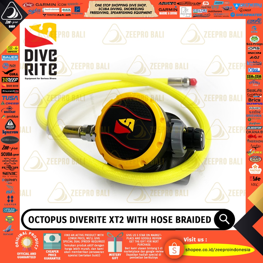 Jual Regulator Scuba Diving Octopus Diverite RG5200 Yellow XT2 With Low