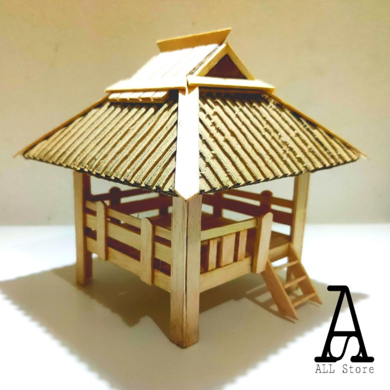 Jual Miniatur/Kerajinan dari Stick eskrim Model Gazebo/Pos Ronda ...