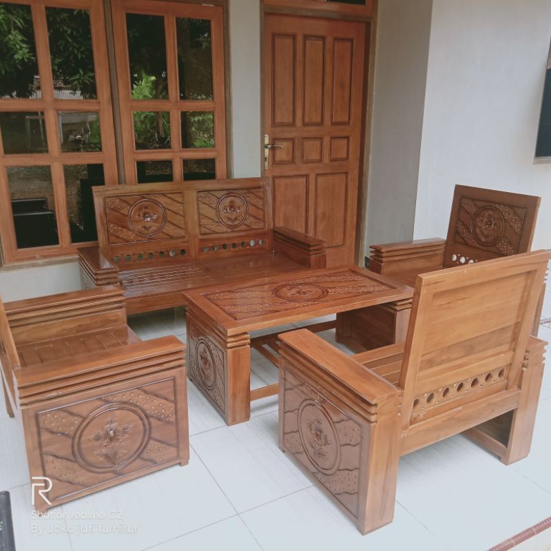 Jual Kursi Tamu Koper/kursi Minimalis Kayu Jati | Shopee Indonesia