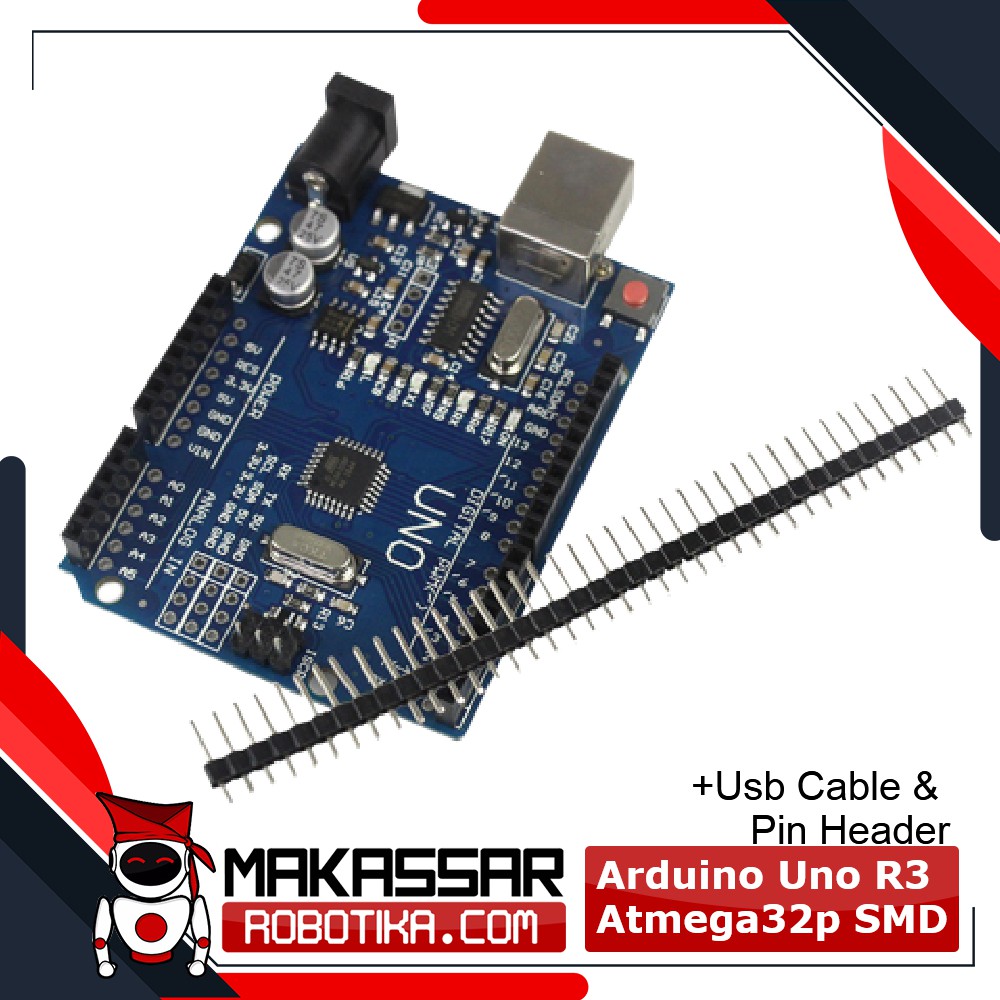 Jual Arduino Uno R3 Atmega328P SMD 340 + Kabel USB & Pin Header ...