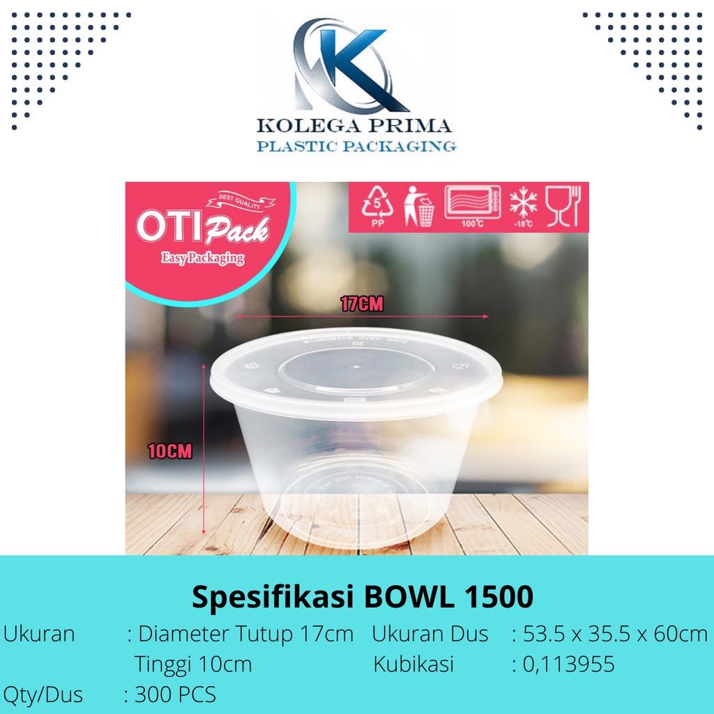 Jual Thinwall Bowl 1500ml Bisa Microwave Mangkok Plastik Murah Wadah