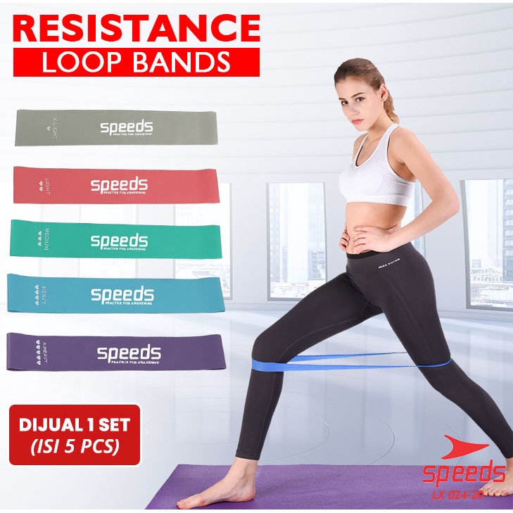 Jual Speeds Resistance Band Sheet Tali Yoga Yoga Strap Set Isi Pcs