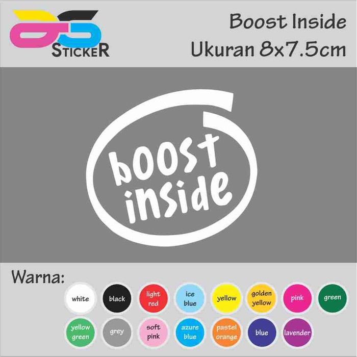 Jual Cutting Sticker - Stiker JDM boost Inside 8x7.5cm | Shopee Indonesia