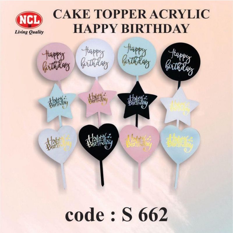 Jual Cake Topper Acrylic Happy Birthday / Topper HBD NCL | Shopee Indonesia