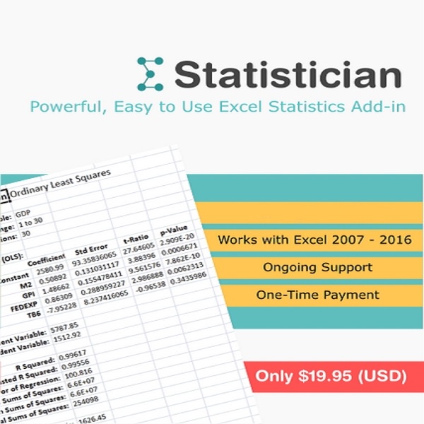 Jual Statistician Plugins add in excel yang Mudah digunakan melakukan ...
