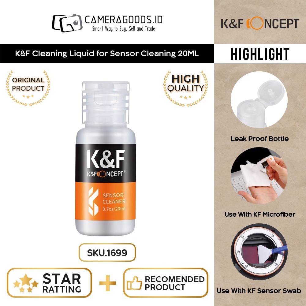 Jual K&F KNF Cleaning Liquid for Camera Sensor Cleaning 20ML Shopee