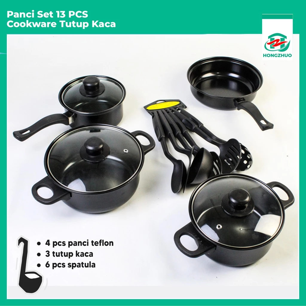 Review Lengkap Hongzhuo Cookware: Panci Set, Wajan, Penggorengan & Spatula Set 13Pcs untuk Dapur Anda 3 0027d8c6c86596503bc13292f9c3b014