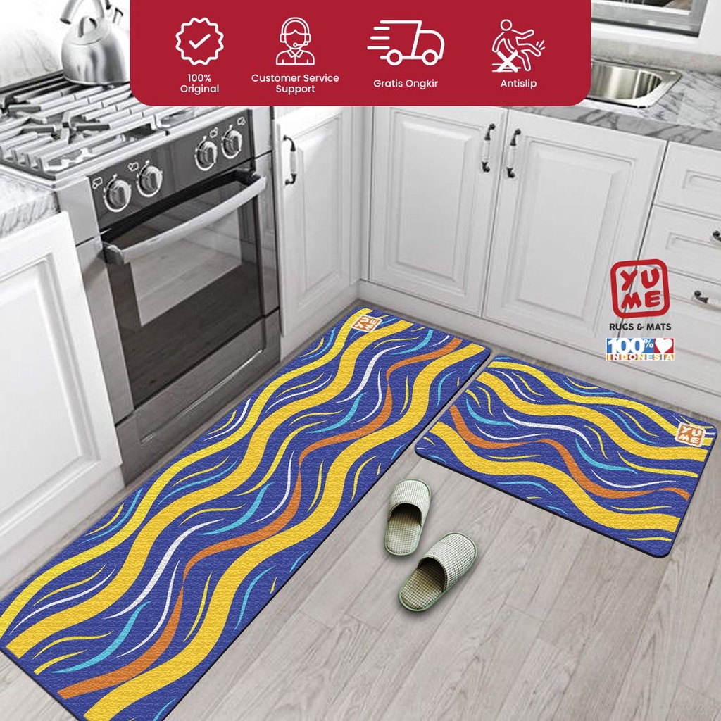 Jual YUME-Paket Keset Dapur Anti Slip 50X80 + 50X140cm Motif Summer ...