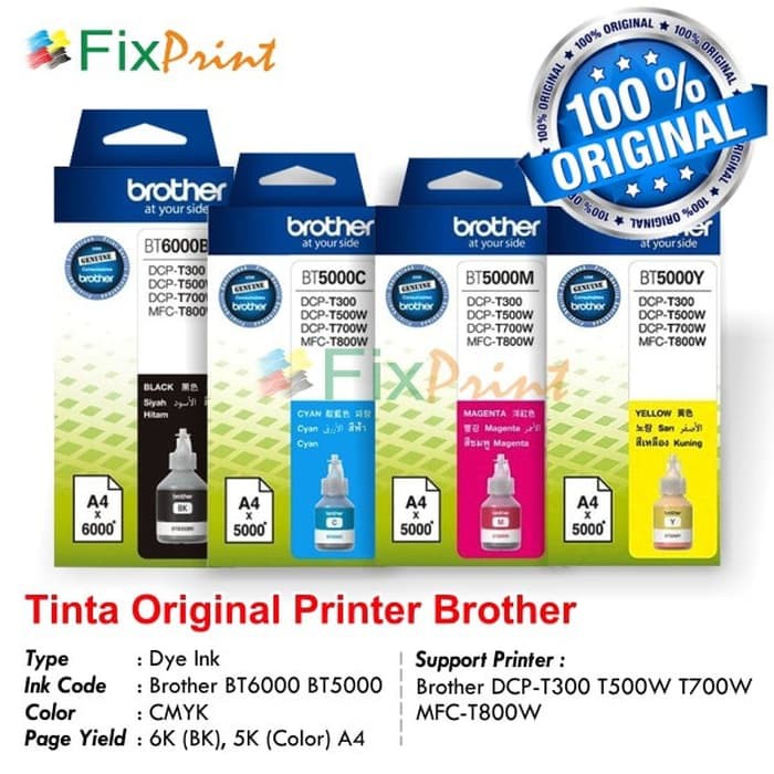 Jual Tinta Refill Brother BT6000bk BT-6000 Original T300 T500W T700 ...