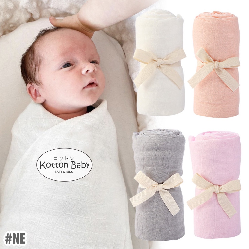 Jual [115x115] Kain Bedong Pastel Muslin Polos Bayi | Baby Swaddle ...