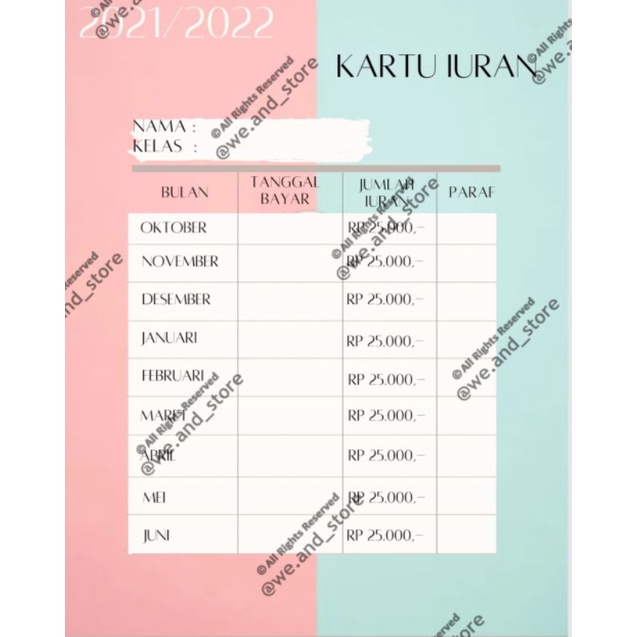 Jual Desain Kartu Iuran Shopee Indonesia