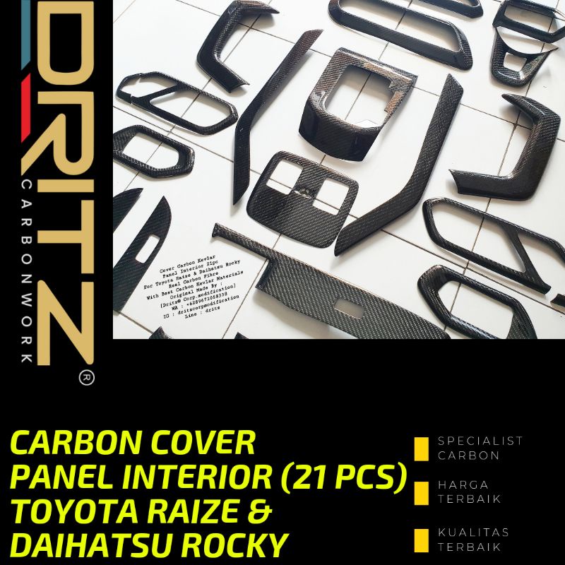 Jual CARBON Cover SET PANEL INTERIOR Untuk TOYOTA RAIZE & DAIHATSU ...