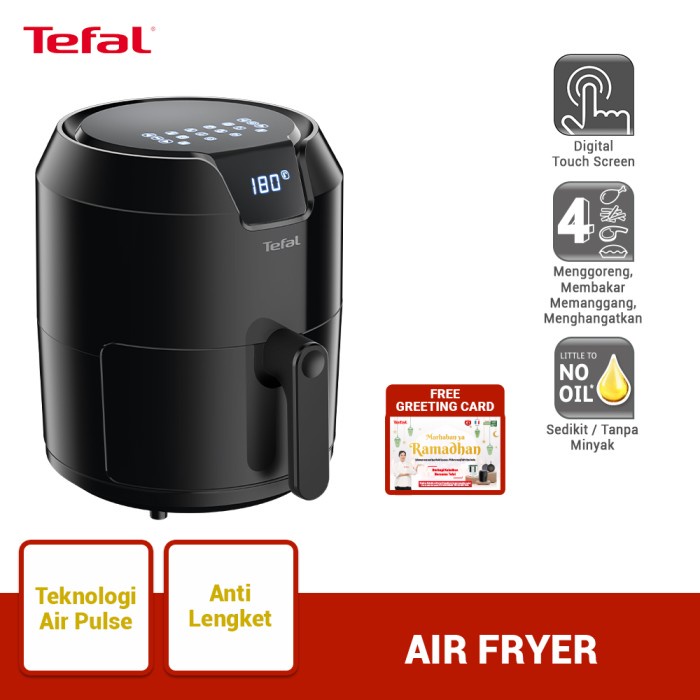 Jual Tefal Digital Easy Health Fryer Xl - 4.2L (Ey401866) - Air Fryer ...