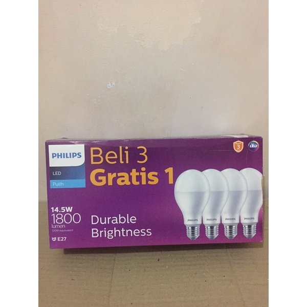 Jual LAMPU PHILIPS LED MULTIPACK 14,5 Watt ISI 4 PCS | Shopee Indonesia