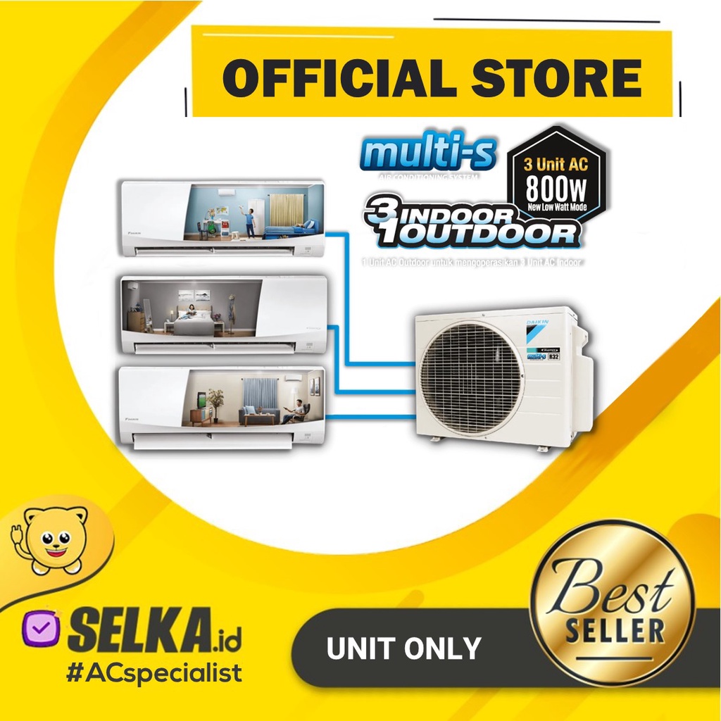 Jual Daikin MKC50RVM4 AC Multi Split 3 KONEKSI INVERTER 1/2 PK + 1/2 PK ...