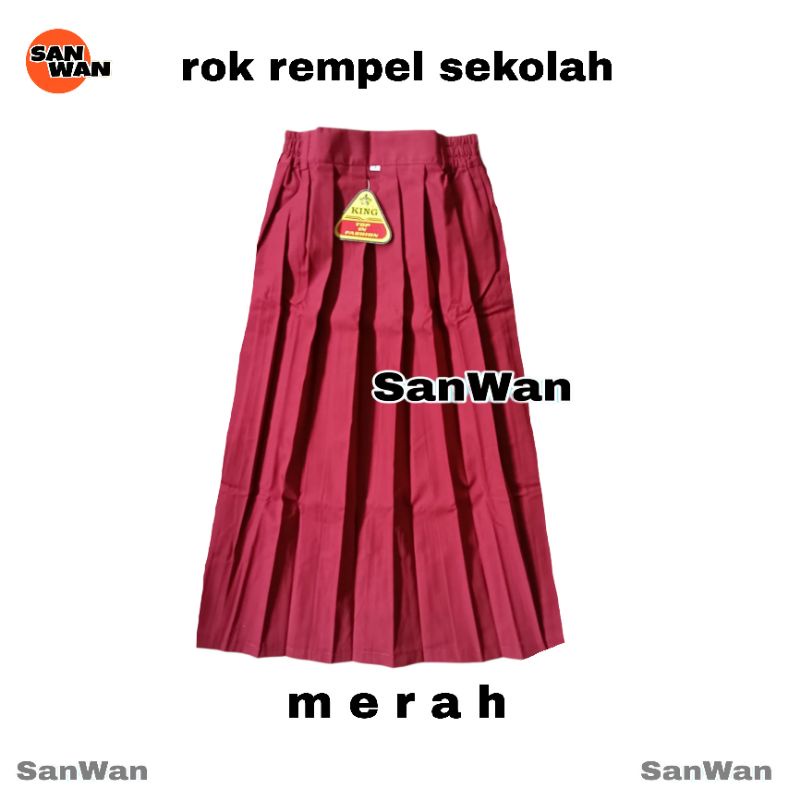 Jual Rok Rempel Sekolah SD Panjang Warna Merah | Shopee Indonesia