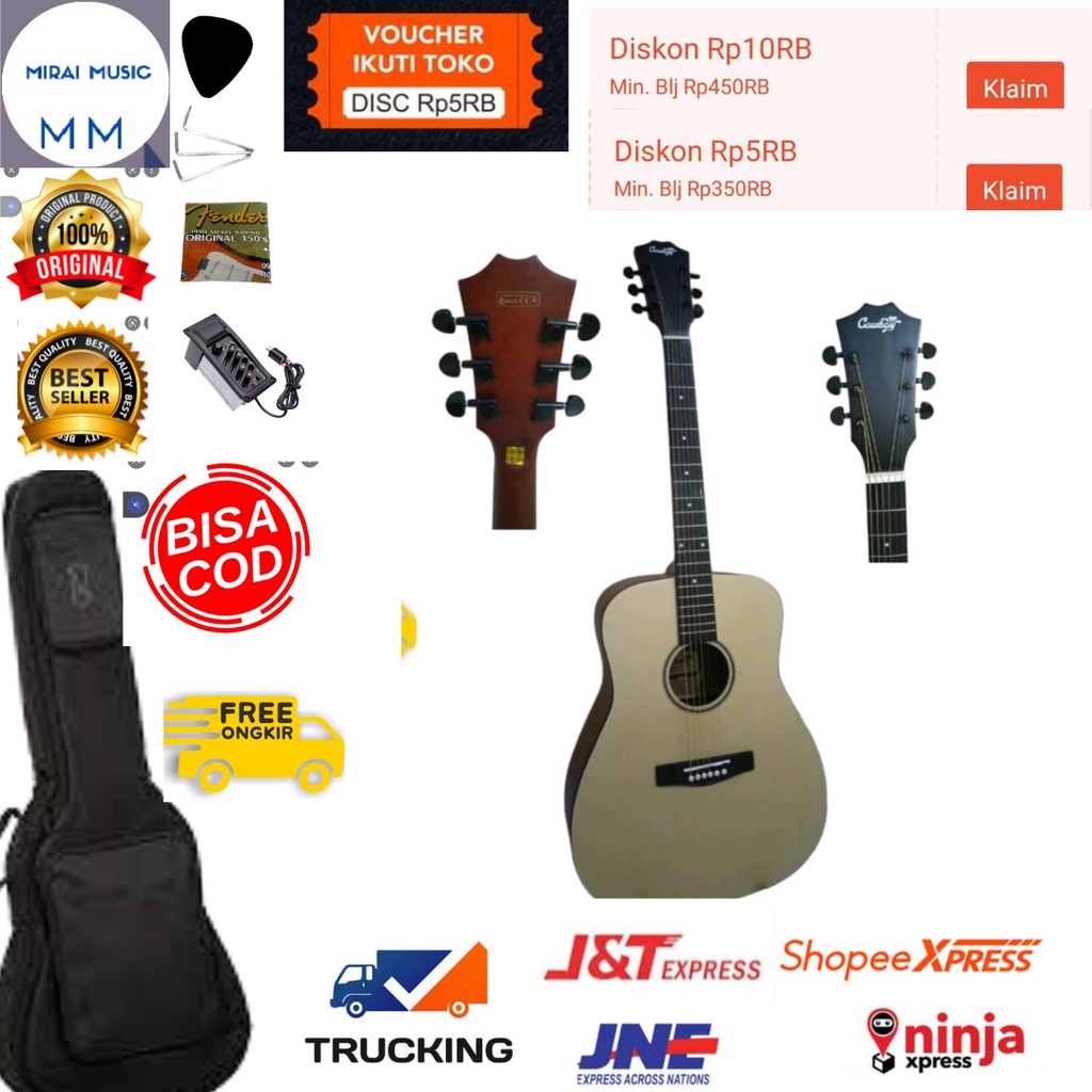 Jual Gitar Akustik Elektrik Cowboy Gw Na High Quality Shopee