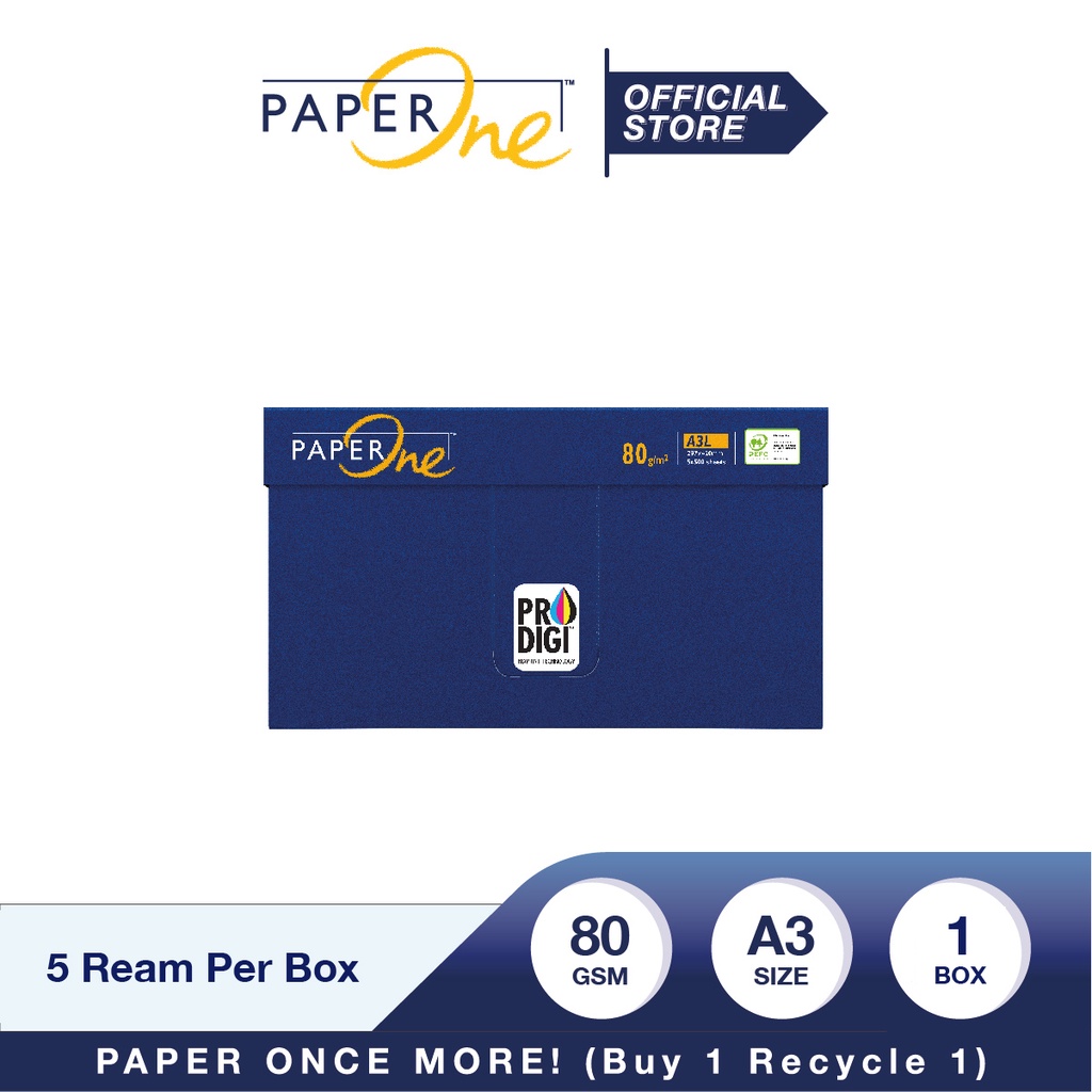 PaperOne Kertas A3 80gr All Purpose 1 Box (2500 lembar) Kertas HVS A3 Kertas Fotocopy (4)