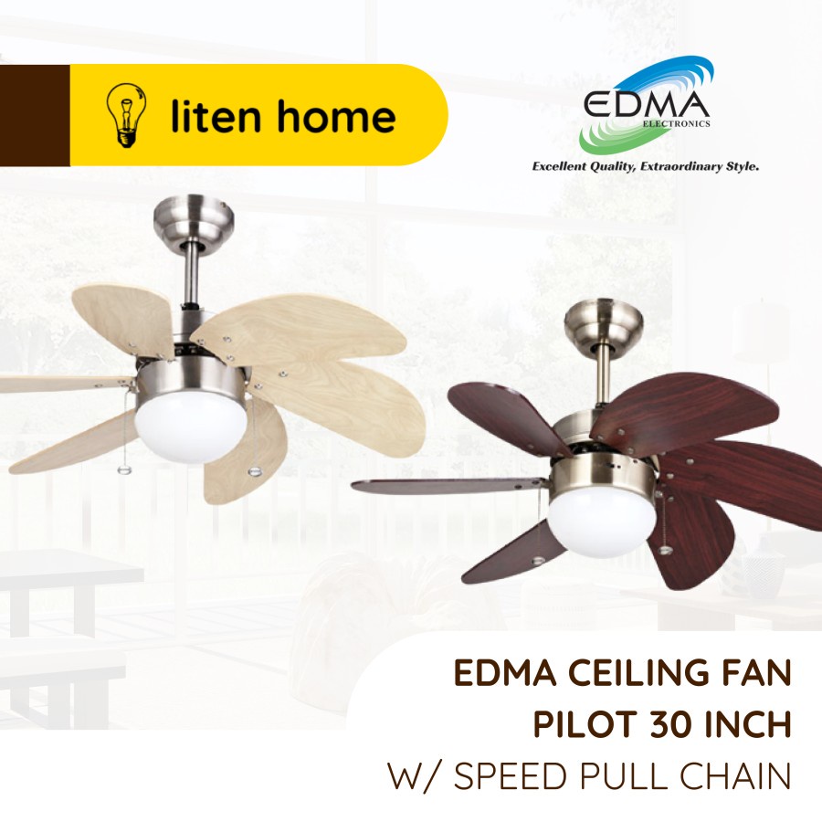 Jual Ceiling Fan Kipas Angin Plafon Gantung Lampu Mt Edma Pilot 30