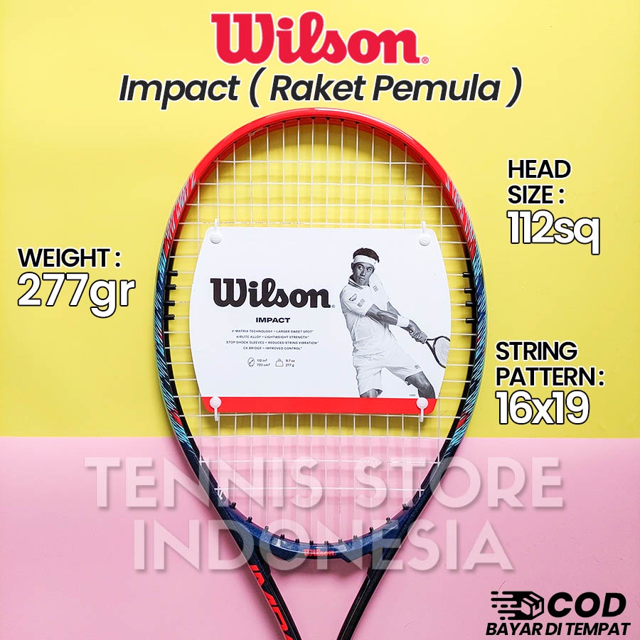 Jual Raket Tenis Pemula Wilson Impact 112 sq / 277 gr 2022 Original