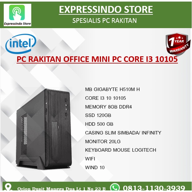 Jual PC RAKITAN OFFICE MINI PC CORE I3 10105 INCLUDE MONITOR | Shopee ...