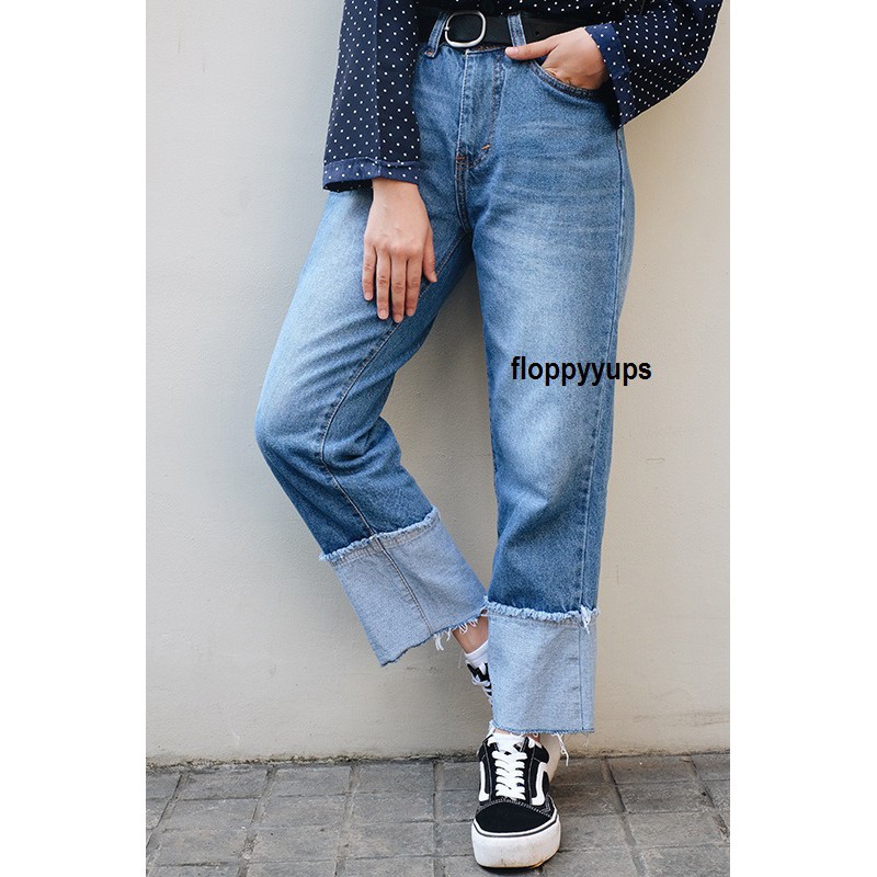 Jual celana jeans wanita 2018 robek model terbaru/ BOYFRIEND JEANS FLIP