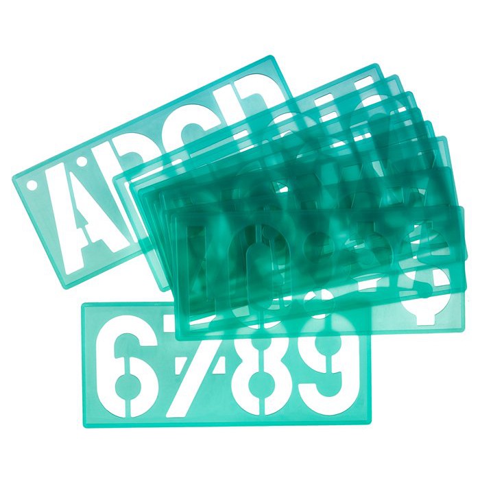 Jual Lettering stencils LINEX 100mm reff 5864 / penggaris huruf dan ...